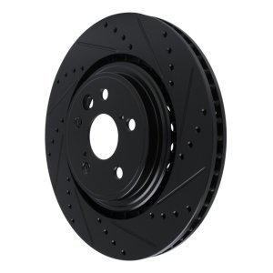 Lexus RX350 Brake Rotor (1) - Front Right - R1 Concepts - Drilled & Slotted - Black - `20-`25